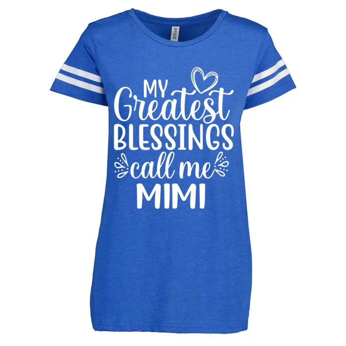 My Greatest Blessings Call Me Mimi Grandmother Grandma Gift Enza Ladies Jersey Football T-Shirt