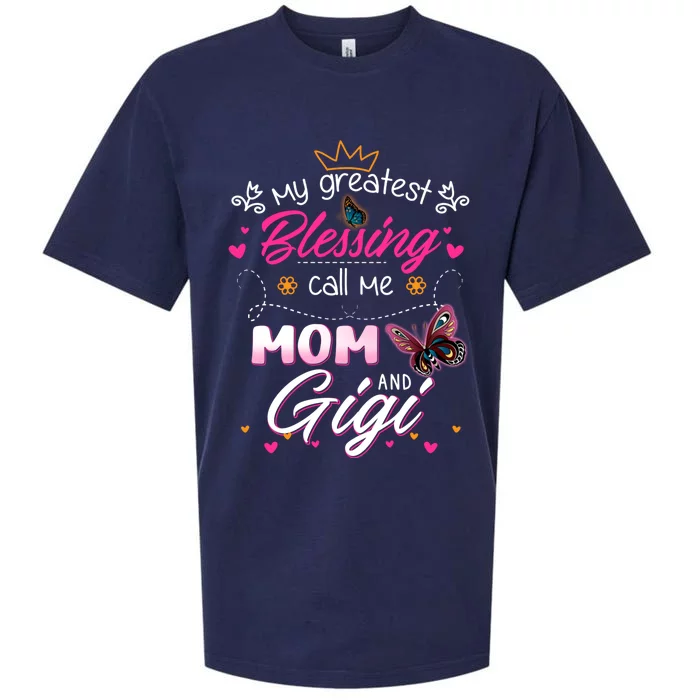 My Greatest Blessing Call Me Mom And Gigi Cool Gift Sueded Cloud Jersey T-Shirt