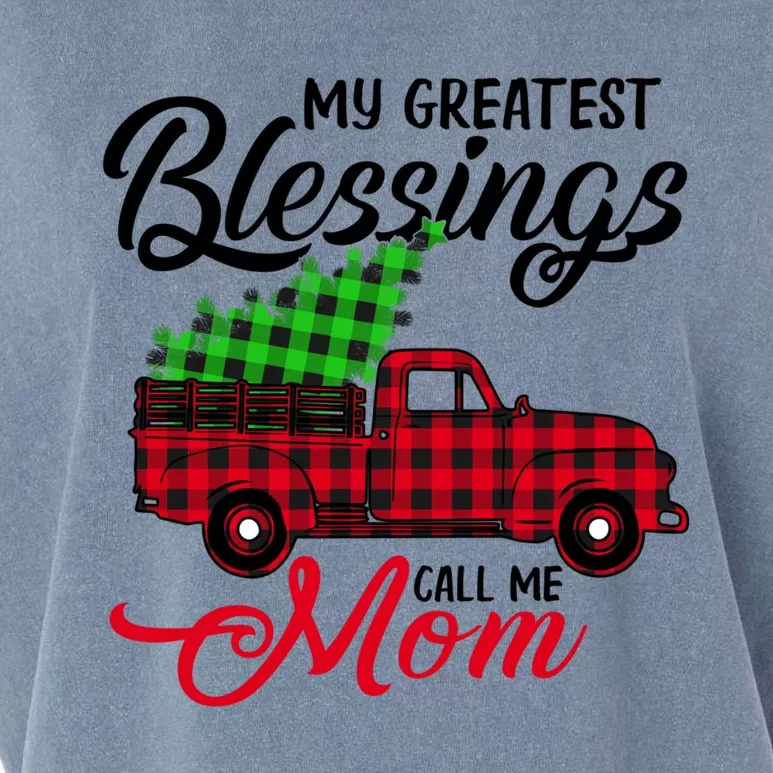 My Greatest Blessings Call Me Mom Xmas Funny Gift Christmas Gift Garment-Dyed Women's Muscle Tee