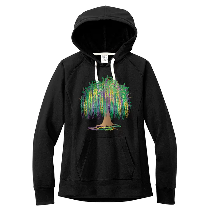 Mardi Gras Beaded Tree Women's Fleece Hoodie