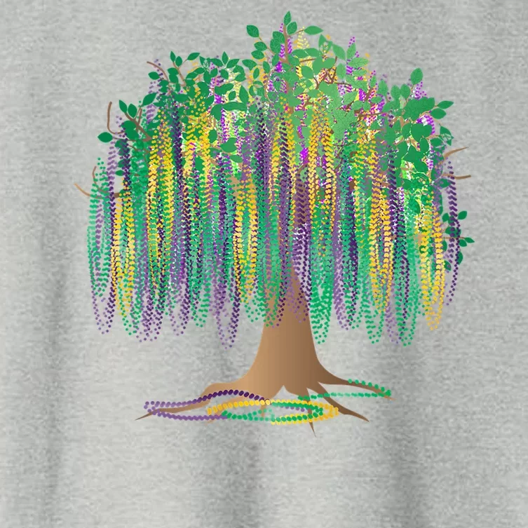 Mardi Gras Beaded Tree Women's Crop Top Tee