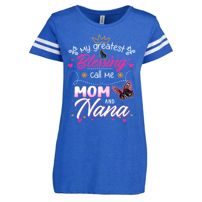 My Greatest Blessing Call Me Mom And Nana Gift Enza Ladies Jersey Football T-Shirt