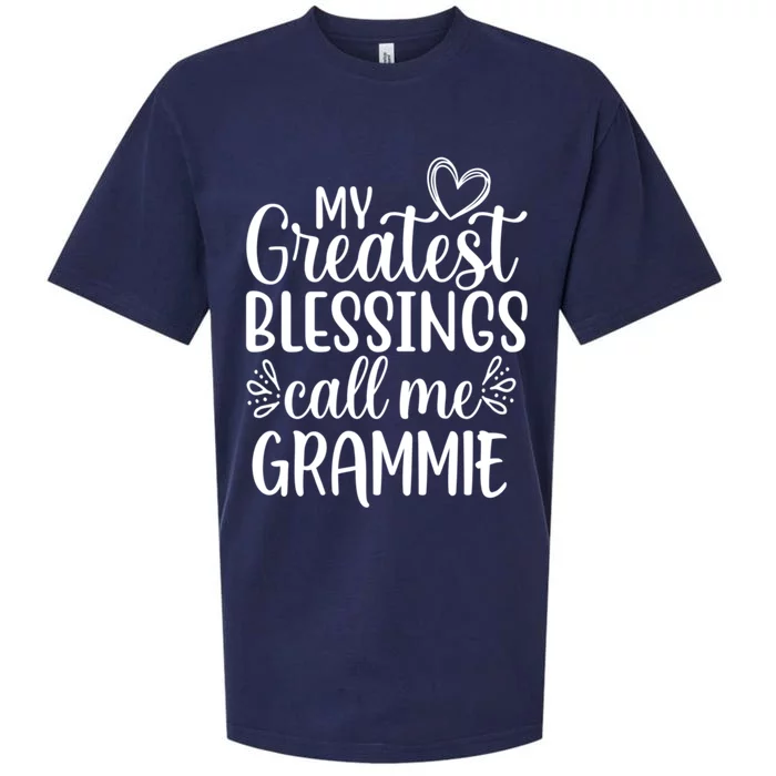 My Greatest Blessings Call Me Grammie Grandmother Grandma Gift Sueded Cloud Jersey T-Shirt