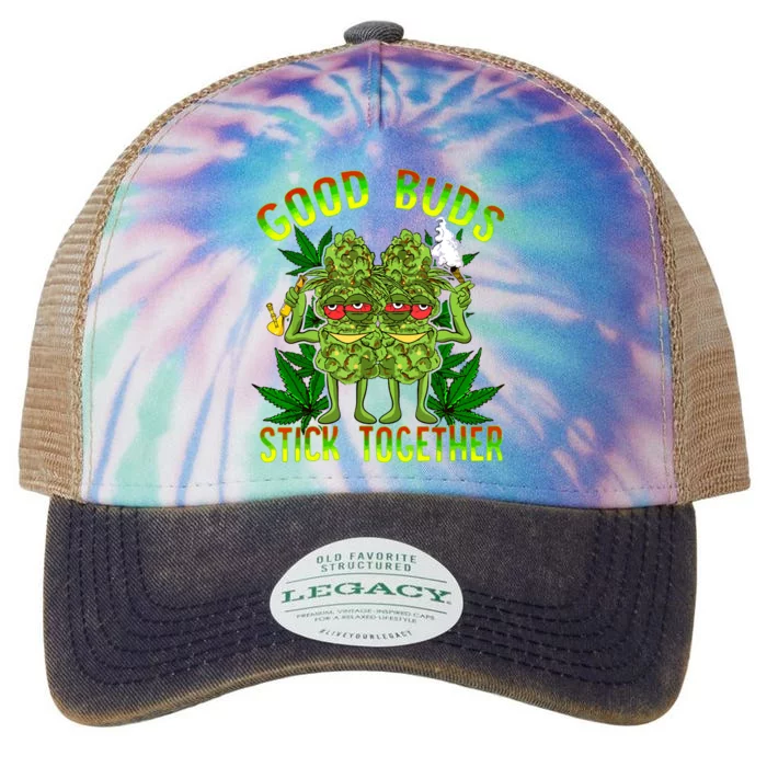 Marijuana Good Buds Stick Together Couples 420 Weed Cannabis Legacy Tie Dye Trucker Hat