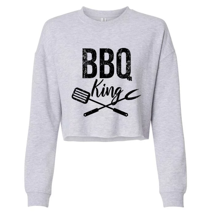 Men Gift Barbecue Bbq King Grill Meat Steak Fire Grill Great Gift Cropped Pullover Crew