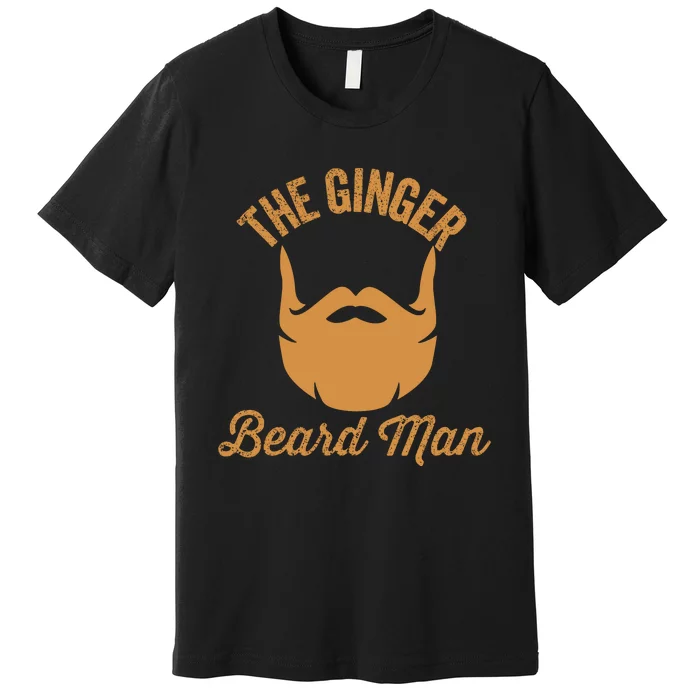 Mens Ginger Beard Man Funny Redhead Irish Bearded Men Gift Premium T-Shirt