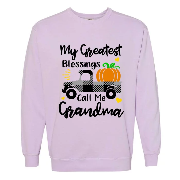 My Greatest Blessings Call Me Grandma Matching Family Pajama Gift Garment-Dyed Sweatshirt