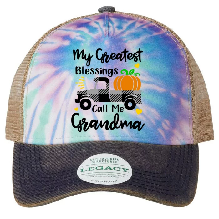 My Greatest Blessings Call Me Grandma Matching Family Pajama Gift Legacy Tie Dye Trucker Hat