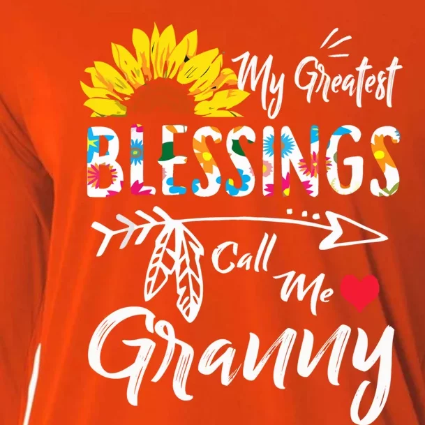 My Greatest Blessings Call Me Granny Sunflower Cool Gift Cooling Performance Long Sleeve Crew