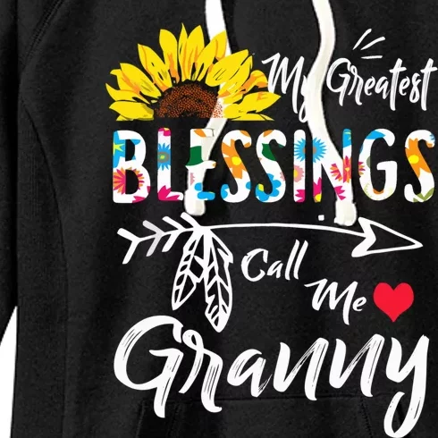 My Greatest Blessings Call Me Granny Sunflower Cool Gift Women's Fleece Hoodie