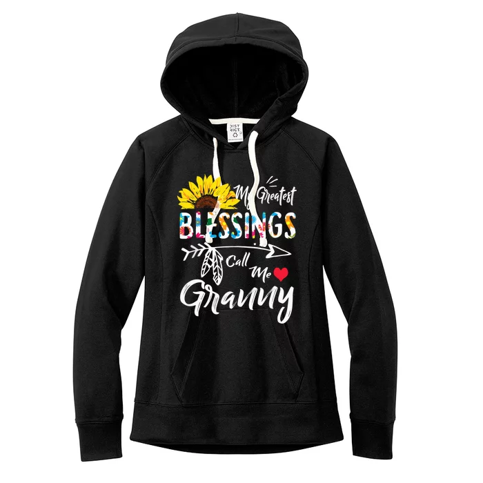 My Greatest Blessings Call Me Granny Sunflower Cool Gift Women's Fleece Hoodie