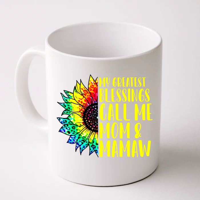 My Greatest Blessings Call Me Mom Mamaw Sunflower Tie Dye Gift Front & Back  Coffee Mug