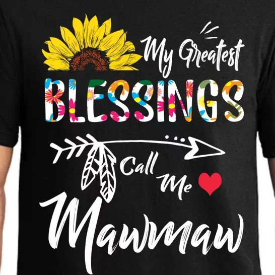 My Greatest Blessings Call Me Mawmaw Sunflower Cute Gift Pajama Set