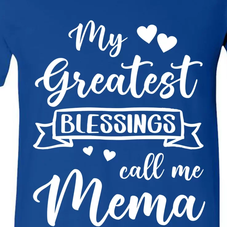 My Greatest Blessings Call Me Mema Gift V-Neck T-Shirt