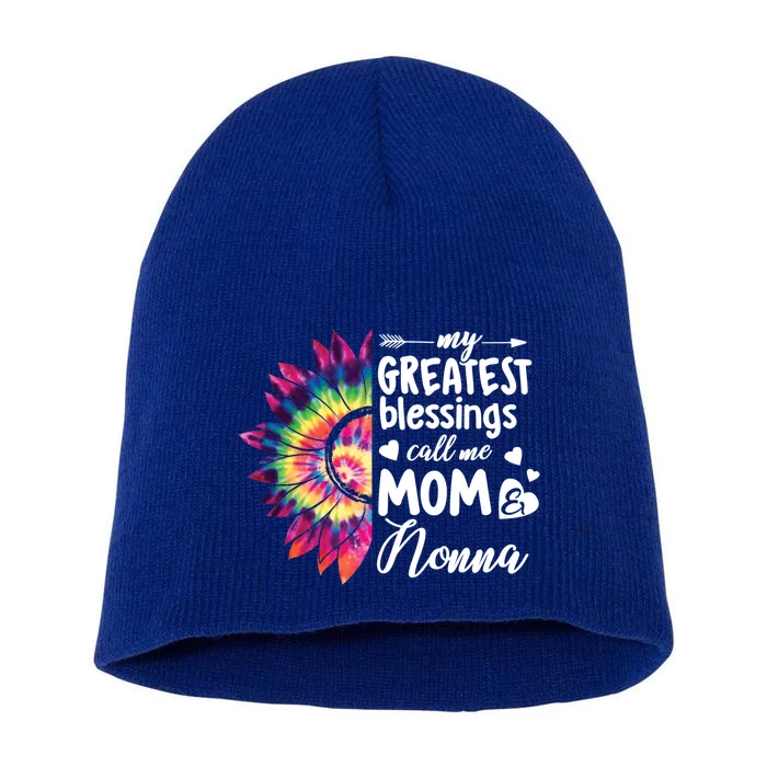 My Greatest Blessings Call Me Nonna Sunflower Cute Gift Short Acrylic Beanie