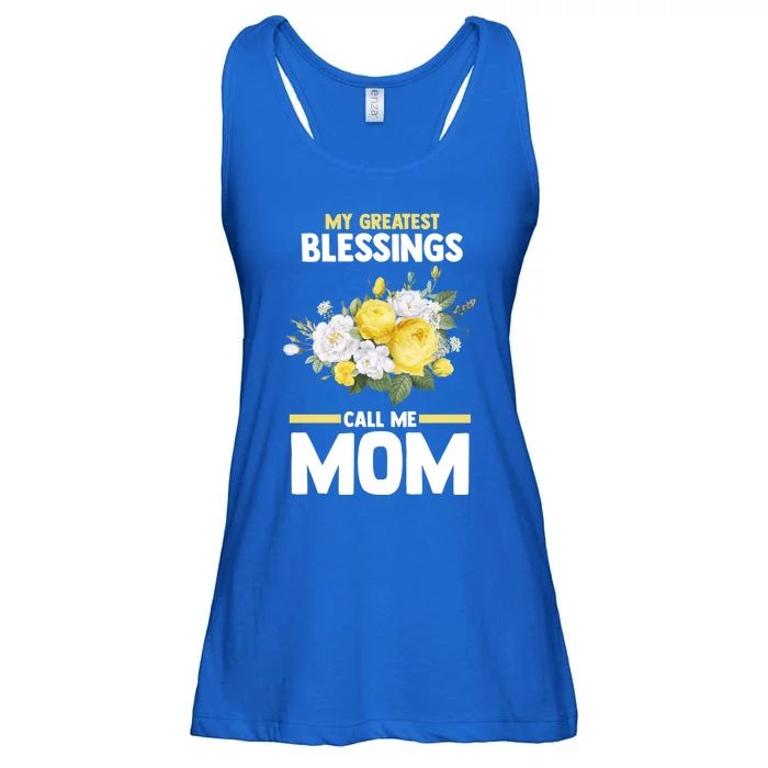 My Greatest Blessings Call Me Mom Mother Gift Ladies Essential Flowy Tank