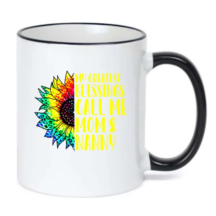 My Greatest Blessings Call Me Mom Nanny Sunflower Tie Dye Great Gift Black Color Changing Mug