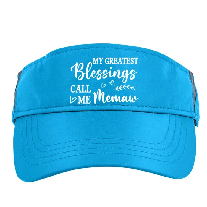 My Greatest Blessings Call Me Memaw Gift Adult Drive Performance Visor