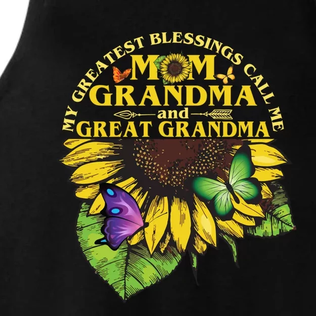 My Greatest Blessings Call Me Mom Grandma And Great Grandma Gift Ladies Tri-Blend Wicking Tank