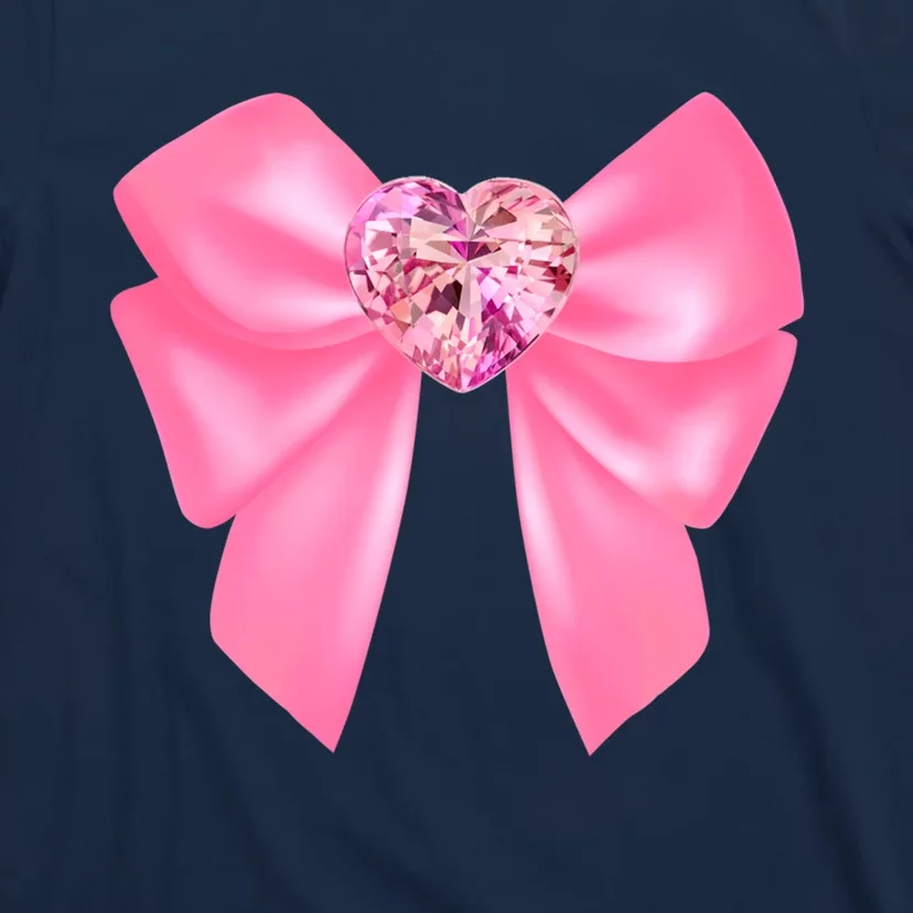 Magical Girl Bow Chibi Moon Crystal Bow Pink T-Shirt