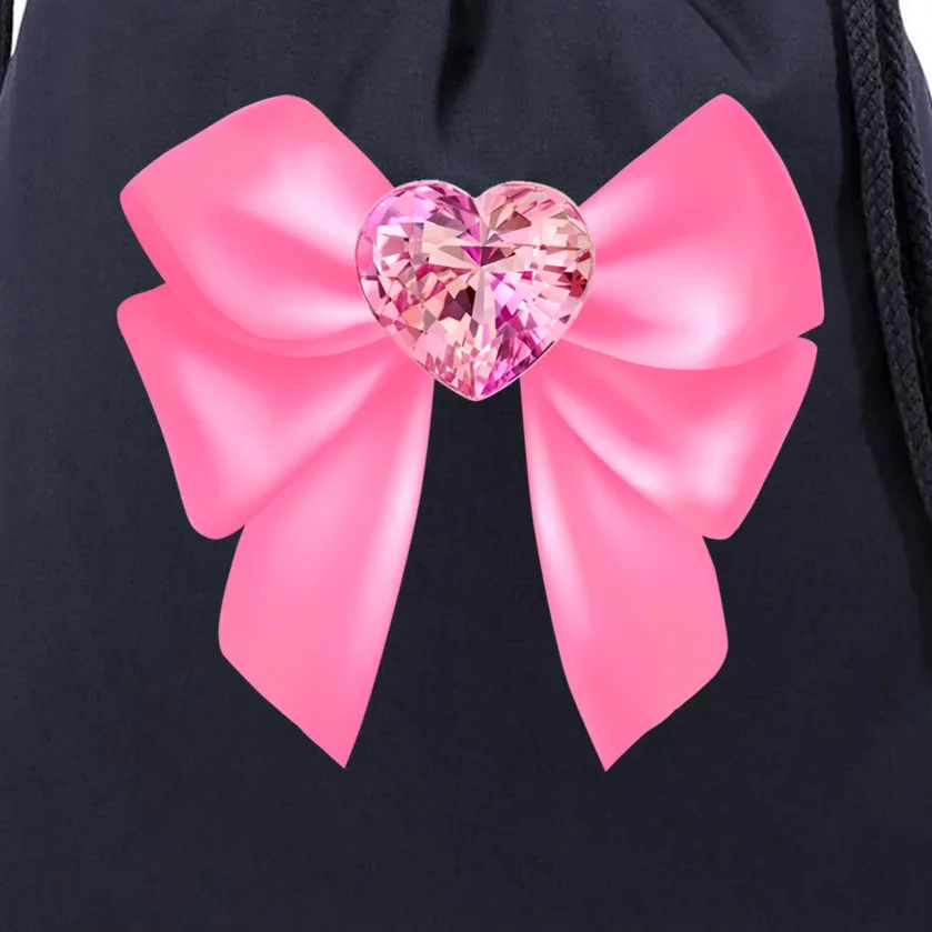 Magical Girl Bow Chibi Moon Crystal Bow Pink Drawstring Bag