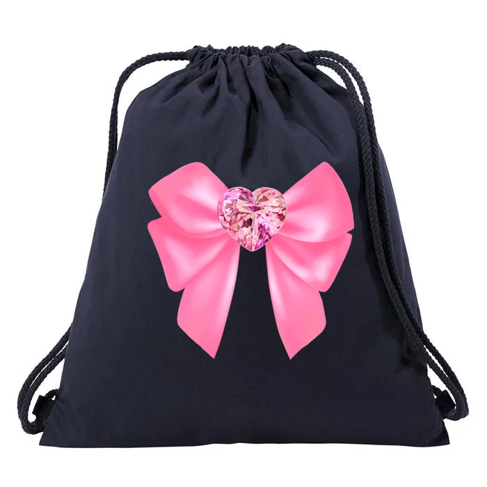 Magical Girl Bow Chibi Moon Crystal Bow Pink Drawstring Bag