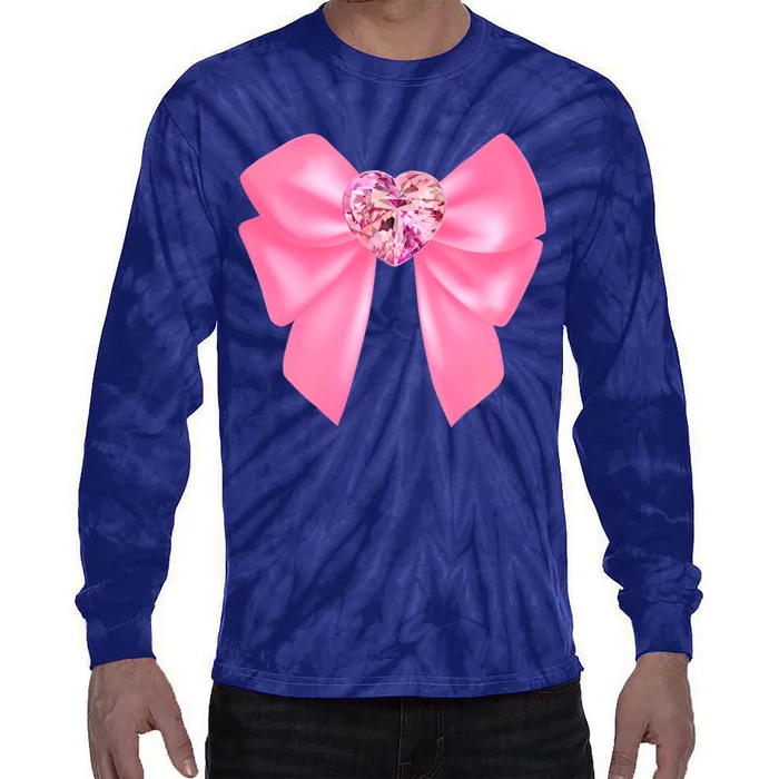 Magical Girl Bow Chibi Moon Crystal Bow Pink Tie-Dye Long Sleeve Shirt