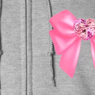 Magical Girl Bow Chibi Moon Crystal Bow Pink Full Zip Hoodie