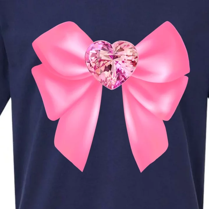 Magical Girl Bow Chibi Moon Crystal Bow Pink Sueded Cloud Jersey T-Shirt