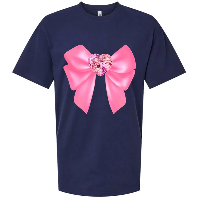 Magical Girl Bow Chibi Moon Crystal Bow Pink Sueded Cloud Jersey T-Shirt