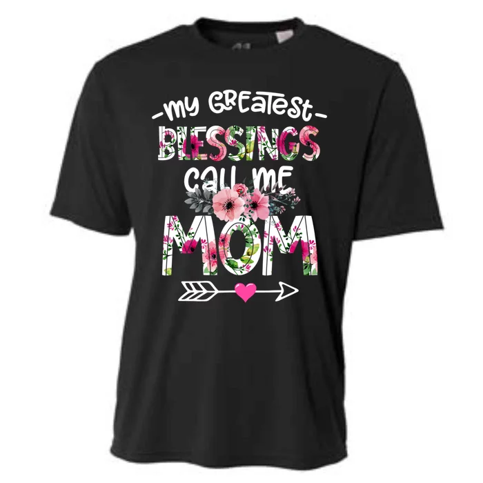 My Greatest Blessings Call Me Mom Mother's Day Gift Cooling Performance Crew T-Shirt