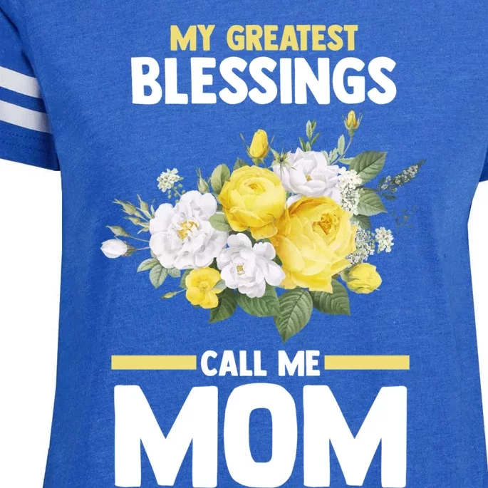 My Greatest Blessings Call Me Mom Mother Gift Enza Ladies Jersey Football T-Shirt