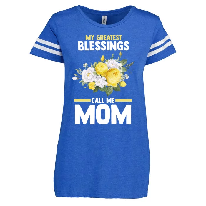 My Greatest Blessings Call Me Mom Mother Gift Enza Ladies Jersey Football T-Shirt