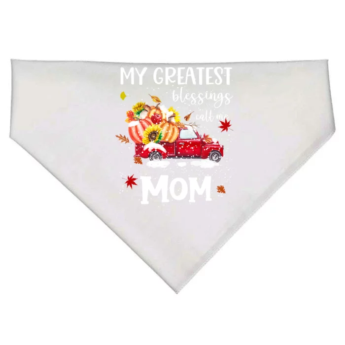 My Greatest Blessings Call Me Mom Pumpkin Truck Meaningful Gift USA-Made Doggie Bandana