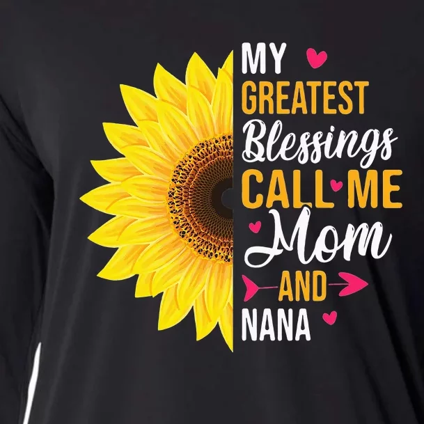 My Greatest Blessings Call Me Mom And NaNa Mother's Day Cooling Performance Long Sleeve Crew