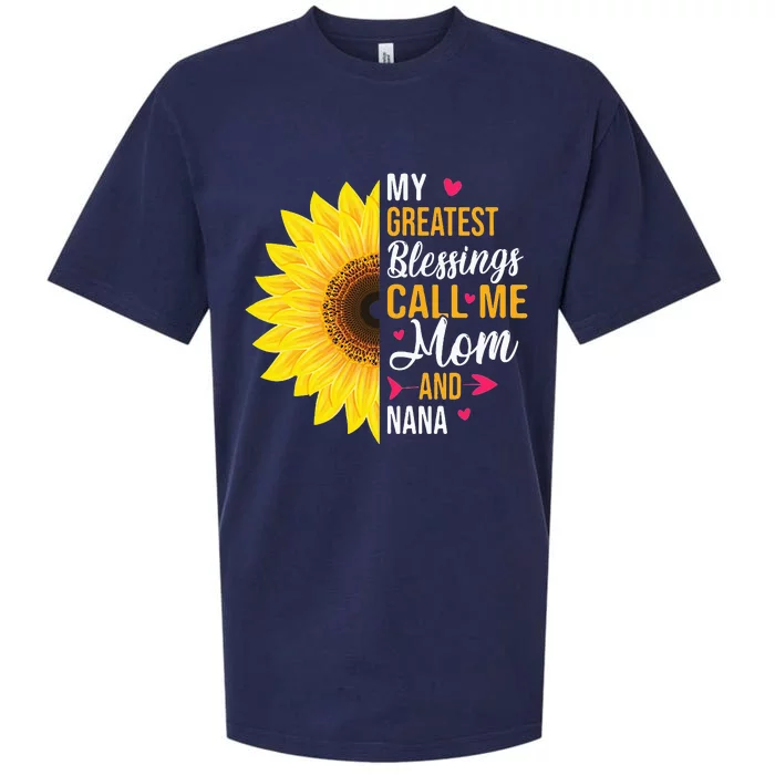 My Greatest Blessings Call Me Mom And NaNa Mother's Day Sueded Cloud Jersey T-Shirt