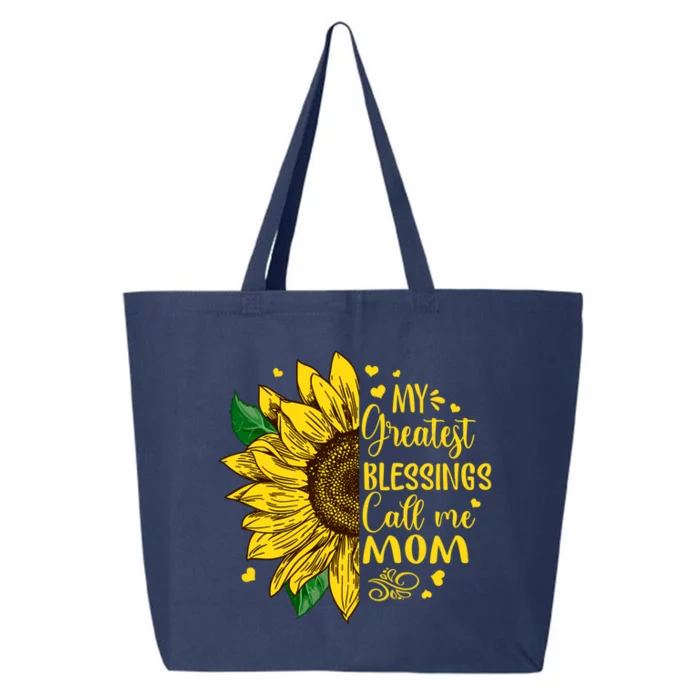 My Greatest Blessings Call Me Mom Sunflower Funny Gift 25L Jumbo Tote