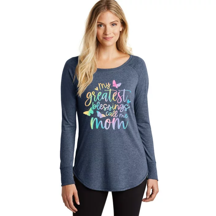 My Greatest Blessings Call Me Mom Mothers Day Mom Life Ideas Great Gift Women's Perfect Tri Tunic Long Sleeve Shirt