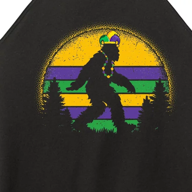 Mardi Gras Bigfoot Funny Sasquatch Mardi Gras Women’s Perfect Tri Rocker Tank