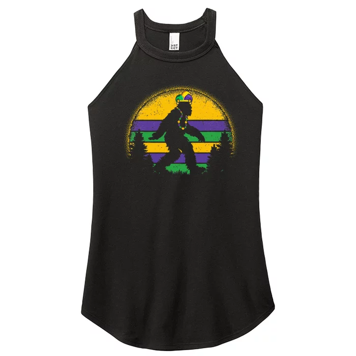 Mardi Gras Bigfoot Funny Sasquatch Mardi Gras Women’s Perfect Tri Rocker Tank