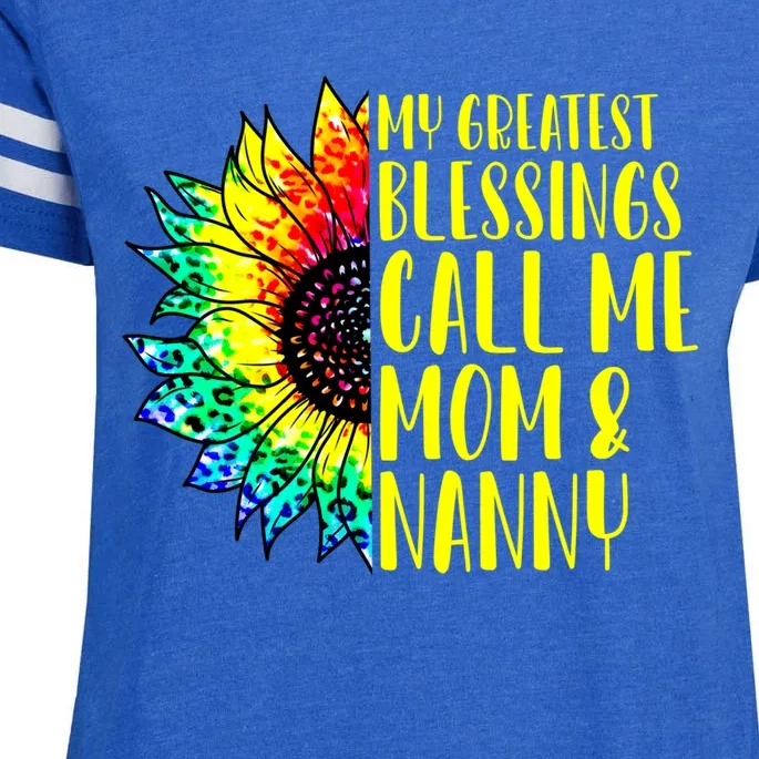 My Greatest Blessings Call Me Mom Nanny Sunflower Tie Dye Gift Enza Ladies Jersey Football T-Shirt