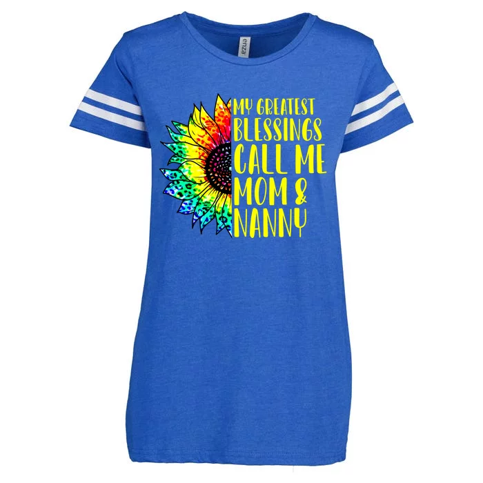 My Greatest Blessings Call Me Mom Nanny Sunflower Tie Dye Gift Enza Ladies Jersey Football T-Shirt