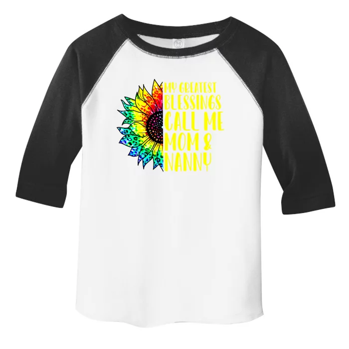 My Greatest Blessings Call Me Mom Nanny Sunflower Tie Dye Gift Toddler Fine Jersey T-Shirt