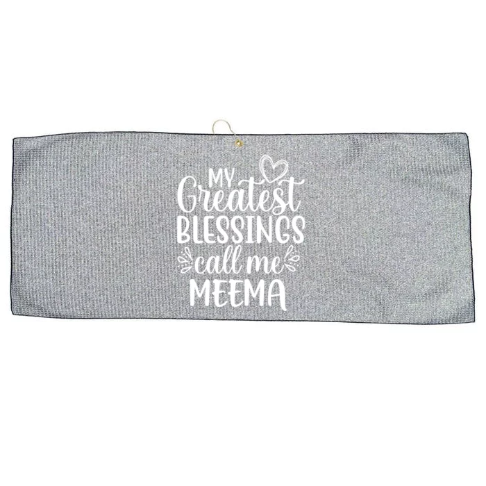 My Greatest Blessings Call Me Meema Yiddish Grandma Gift Large Microfiber Waffle Golf Towel