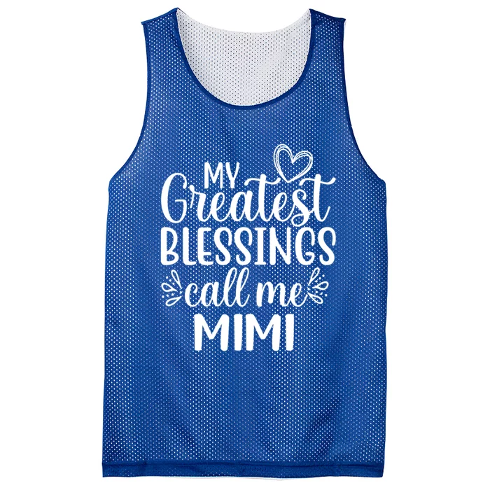 My Greatest Blessings Call Me Mimi Grandmother Grandma Cool Gift Mesh Reversible Basketball Jersey Tank