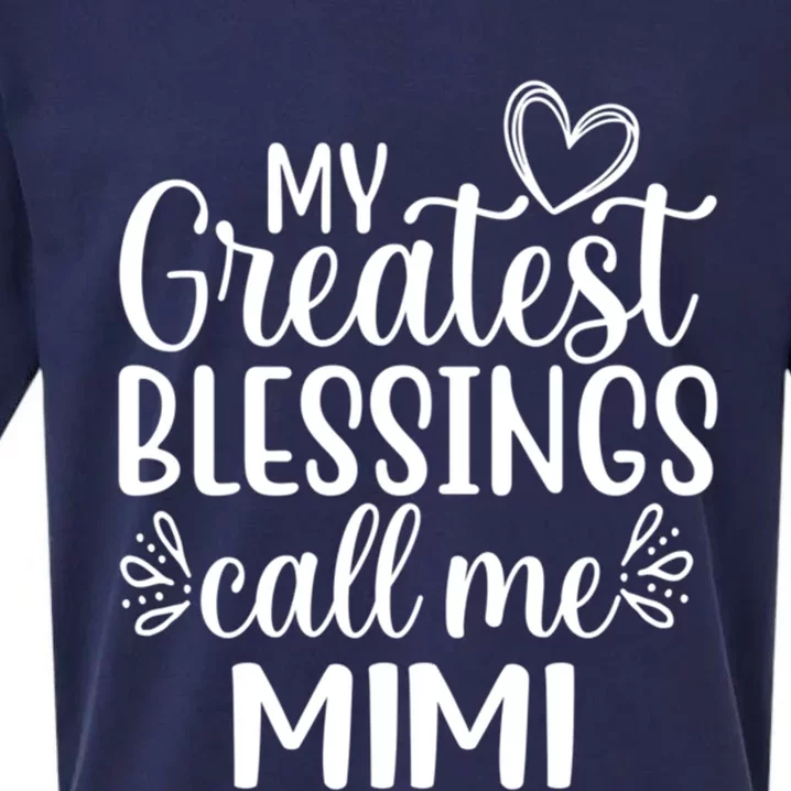 My Greatest Blessings Call Me Mimi Grandmother Grandma Cool Gift Sueded Cloud Jersey T-Shirt