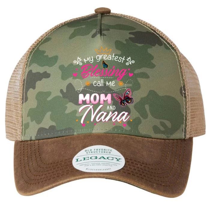 My Greatest Blessing Call Me Mom And Nana Gift Legacy Tie Dye Trucker Hat