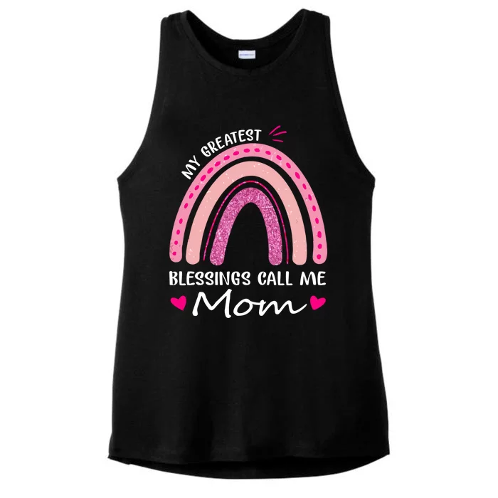 My Greatest Blessings Call Me Mom Meaningful Gift Ladies Tri-Blend Wicking Tank