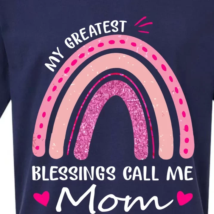 My Greatest Blessings Call Me Mom Meaningful Gift Sueded Cloud Jersey T-Shirt