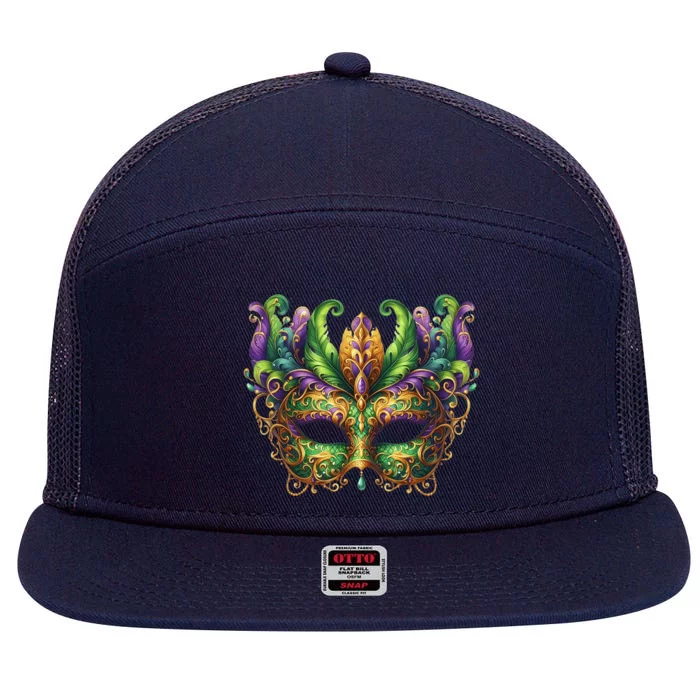 Mardi Gras Celebration 7 Panel Mesh Trucker Snapback Hat